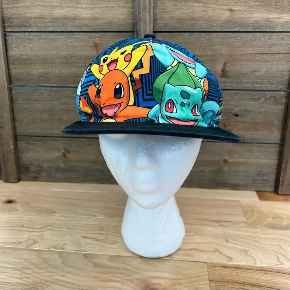 Pokémon SnapBack Baseball Cap Hat Pikachu Squirtle Nintendo Game Freak Youth OS
